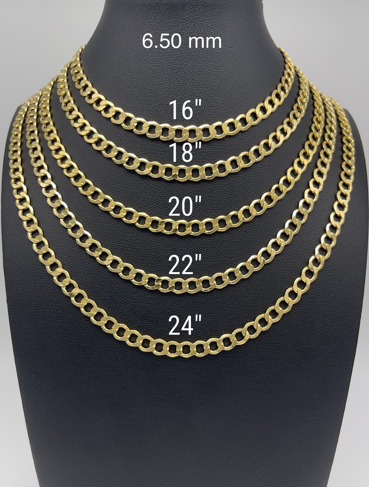 14K Yellow Gold Cuban Open Link Chain Diamond Cut Necklace