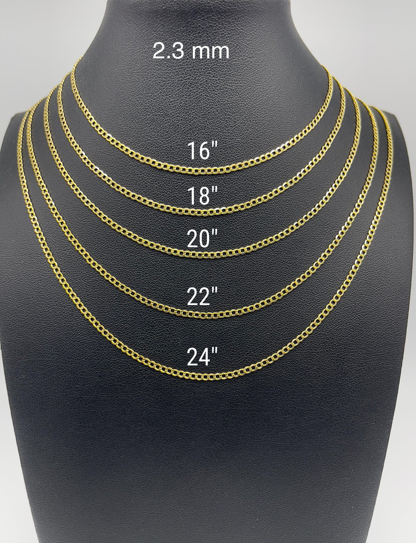 14K Yellow Gold Cuban Open Link Chain Diamond Cut Necklace