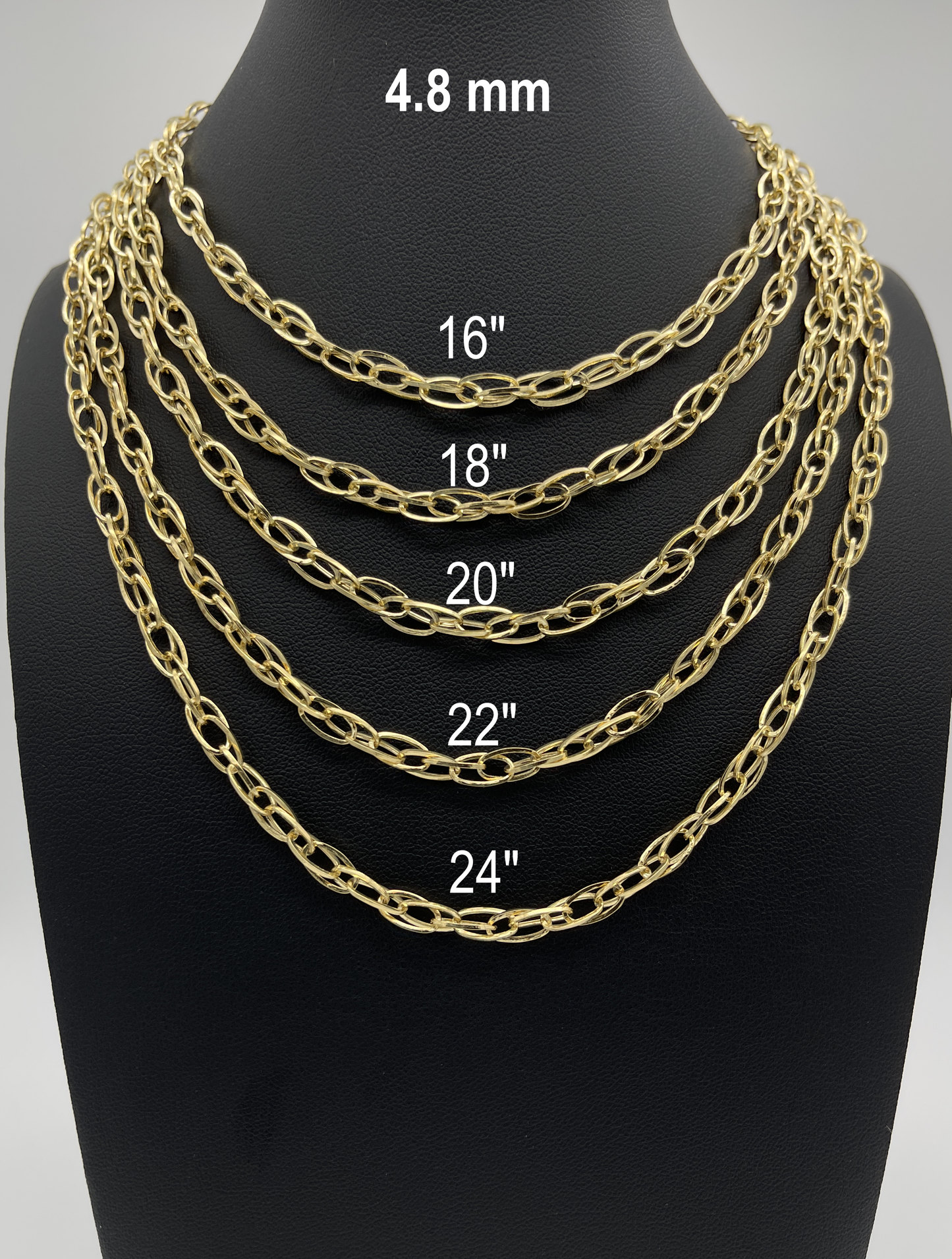 14K Yellow Gold Twisted Designer Chain Diamond Cut Necklace