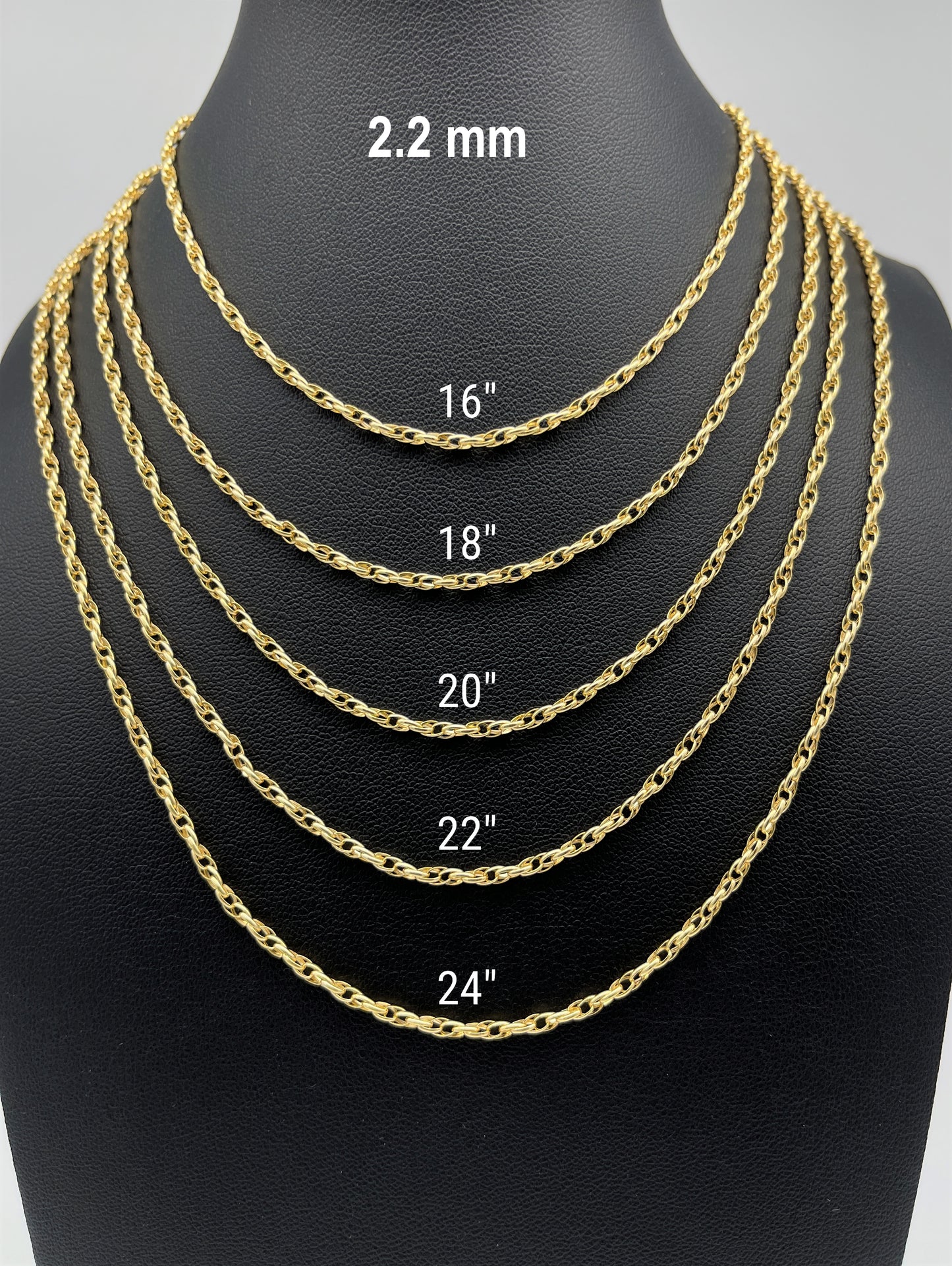 14K Yellow Gold Twisted Designer Chain Diamond Cut Necklace