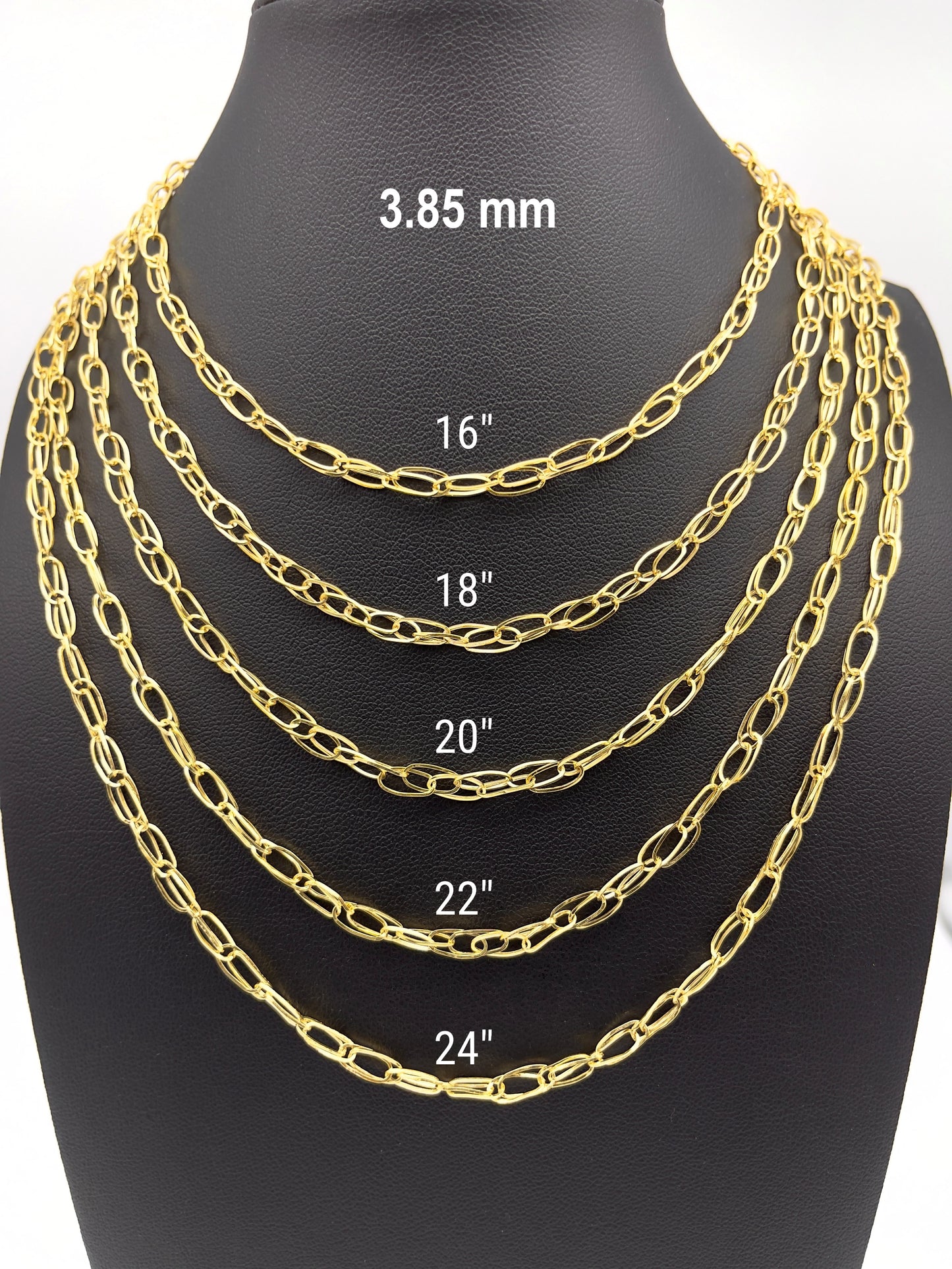 14K Yellow Gold Twisted Designer Chain Diamond Cut Necklace